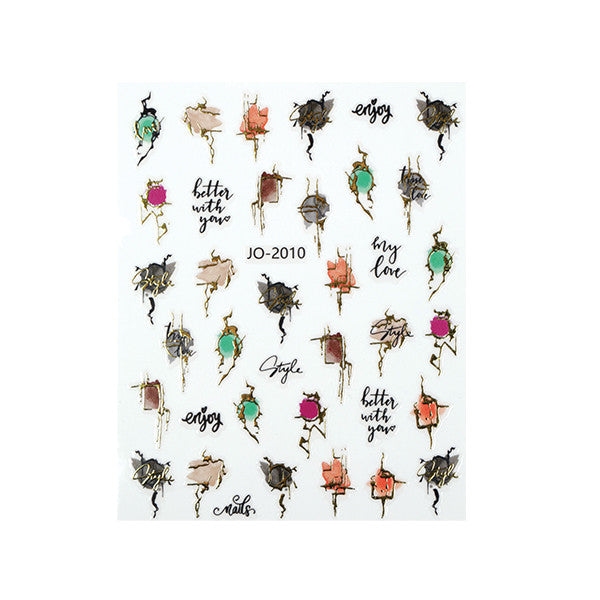 NAIL STICKER (JO-2010) - GOLDEN BLURS