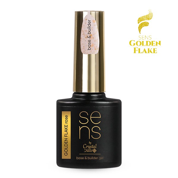 SENS GOLDEN FLAKE BASE&BUILDER GEL- rose 10 ML