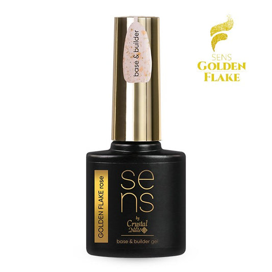SENS GOLDEN FLAKE BASE&BUILDER GEL- rose 10 ML